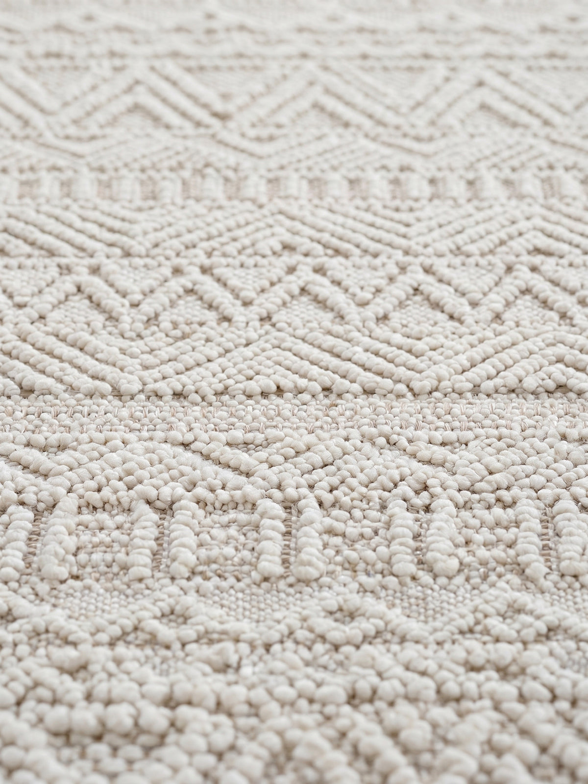 Teppich Creme rund Farbdetail Muster
