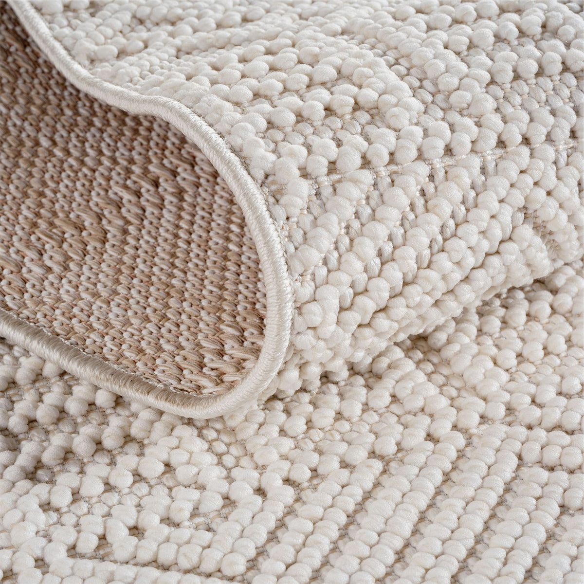 Teppich Creme Unicolor rund Polyester Unicolor Einrichtung Wohnidee Bodenbelag BERNINA