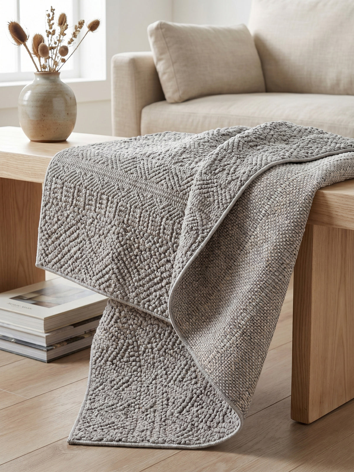 Teppich Silber rund Wohnaccessoire Deko