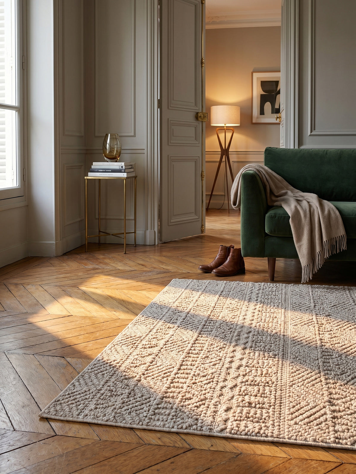 Teppich Beige rechteckig Textur Nahaufnahme