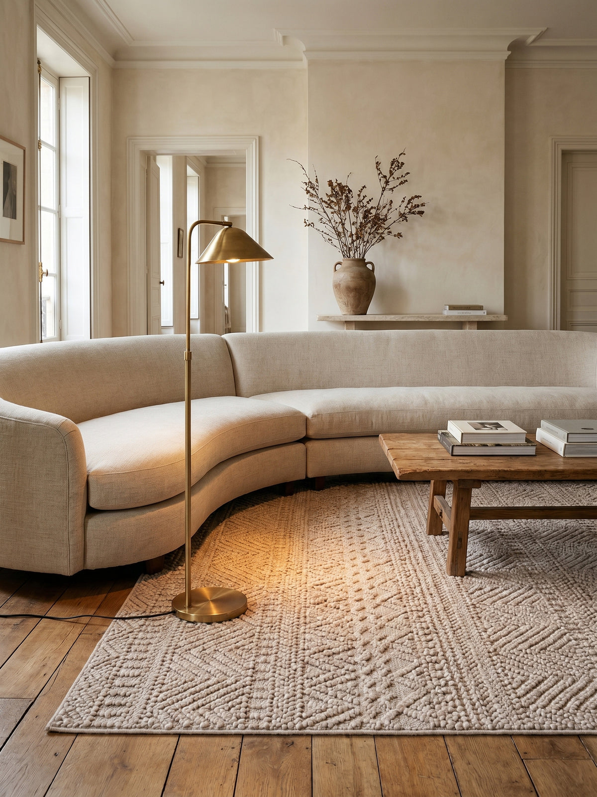 Teppich Beige rechteckig Florhöhe Profil