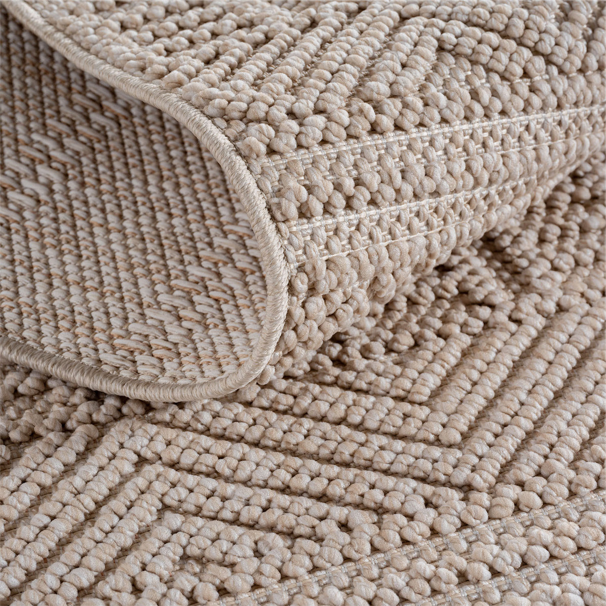 Teppich Beige Unicolor rechteckig Polyester