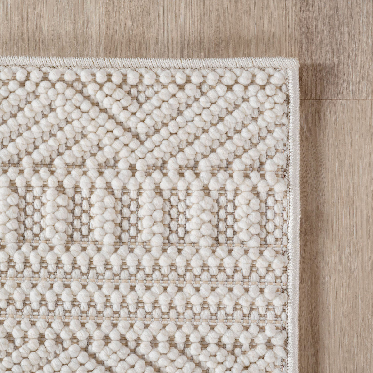Teppich Creme Unicolor rechteckig Polyester