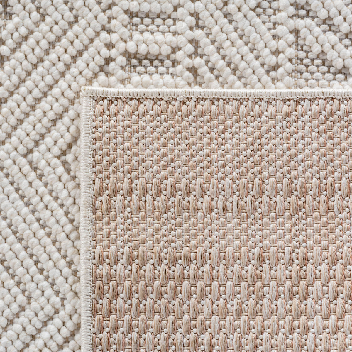 Teppich Creme Unicolor rechteckig Polyester