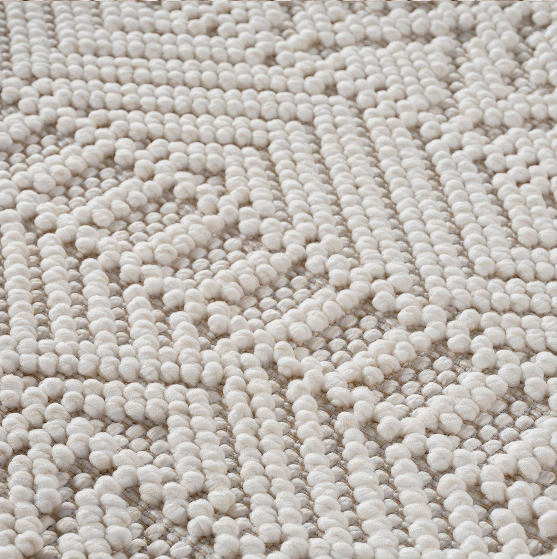 Teppich Creme Unicolor rechteckig Polyester