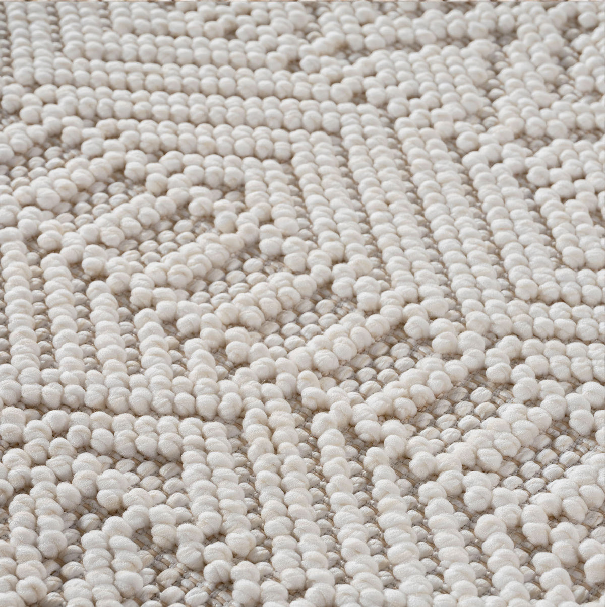 Teppich Creme Unicolor rechteckig Polyester