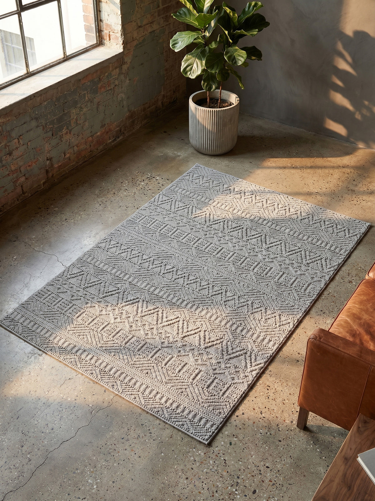 Teppich Silber rechteckig Muster