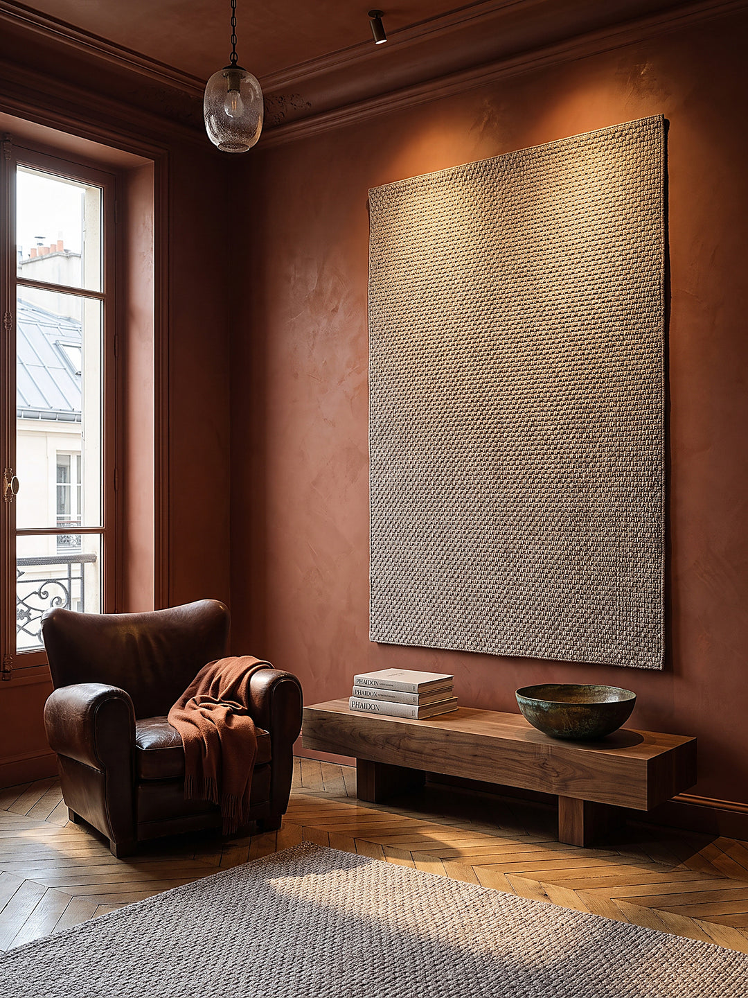 Teppich Taupe als Wandteppich_