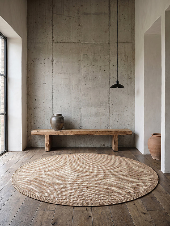 Teppich Natur rund Editorial Styling_