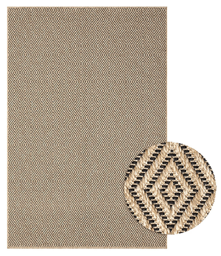 Teppich Natur Karo rechteckig Polypropylen Designteppich Kollektion CORDEV Wohnraum_