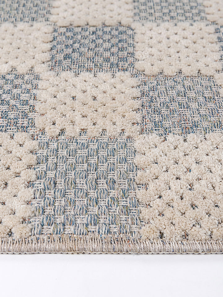 Teppich Natur-Blau Farbdetail Muster_