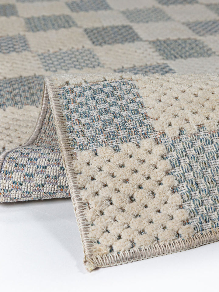 Teppich Natur-Blau Läufer POLYESTER Einrichtung Wohnidee Bodenbelag AFTON_
