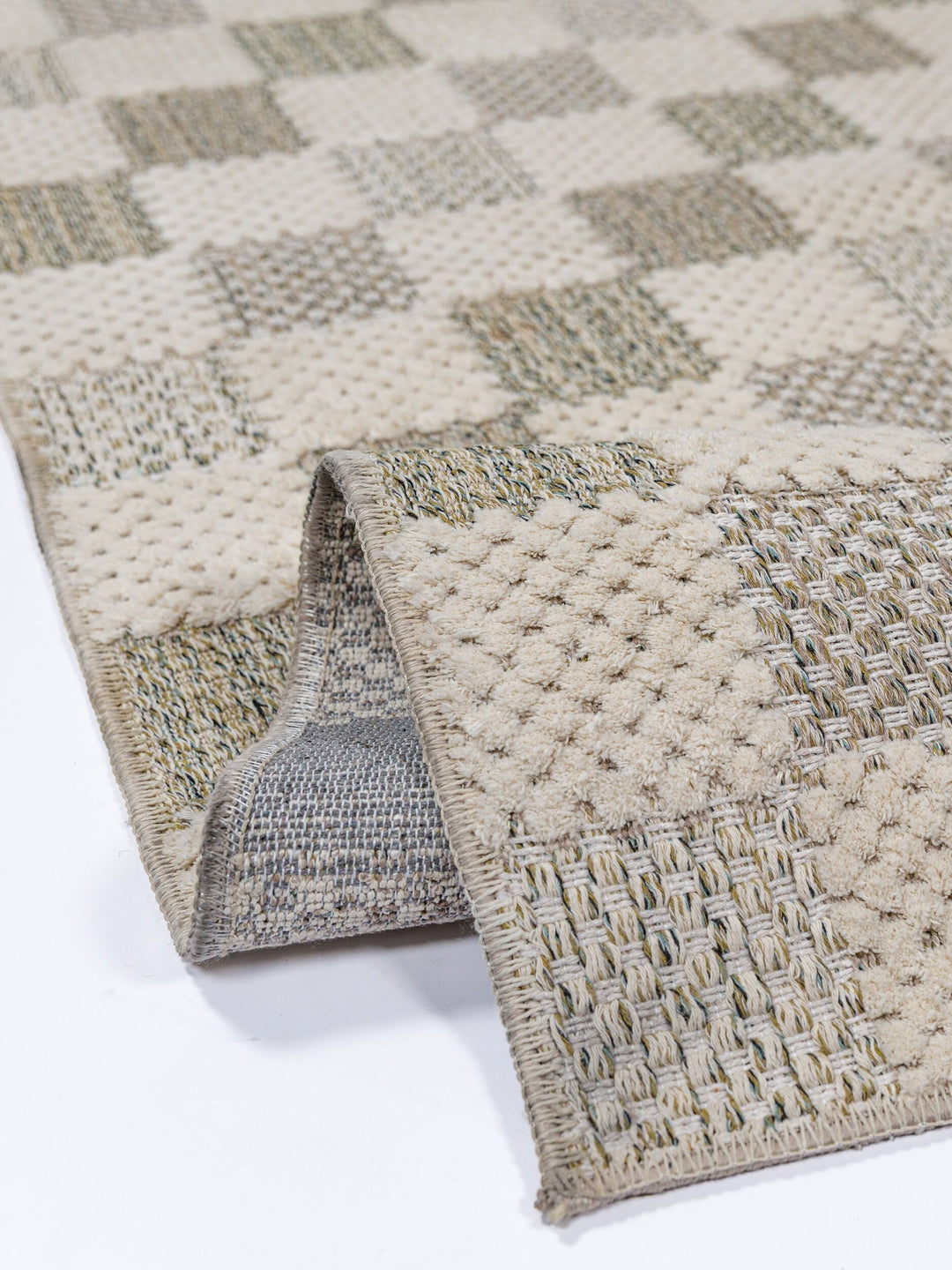 Teppich Natur-Grün rechteckig POLYESTER Einrichtung Wohnidee Bodenbelag AFTON_
