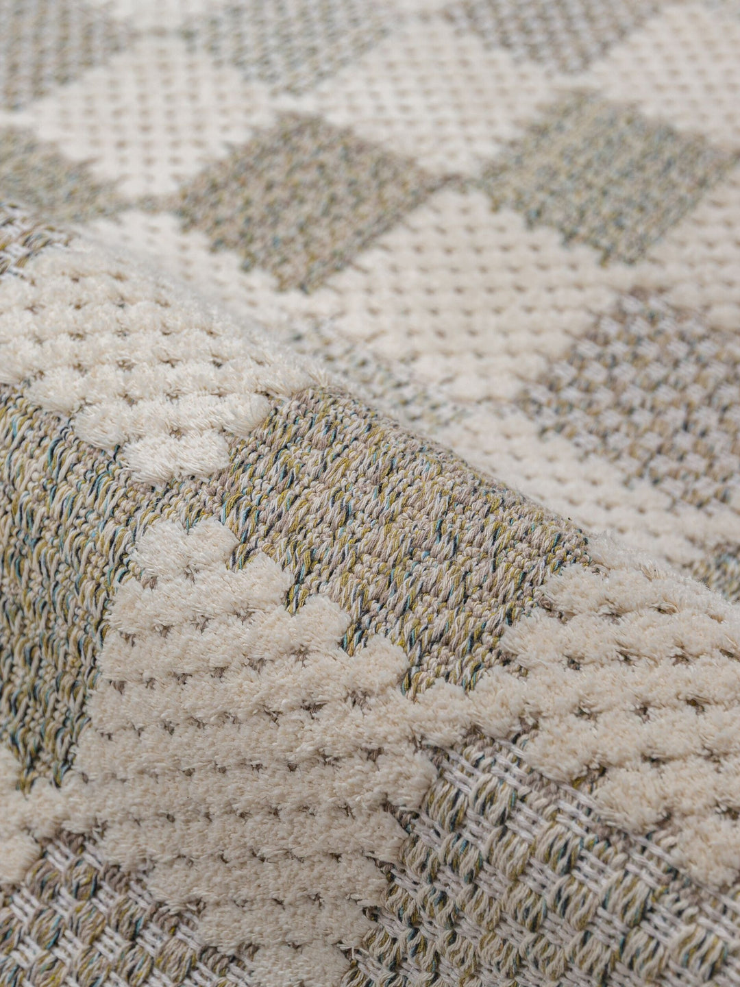Teppich Natur-Grün rechteckig POLYESTER Raumgestaltung Inneneinrichtung AFTON_