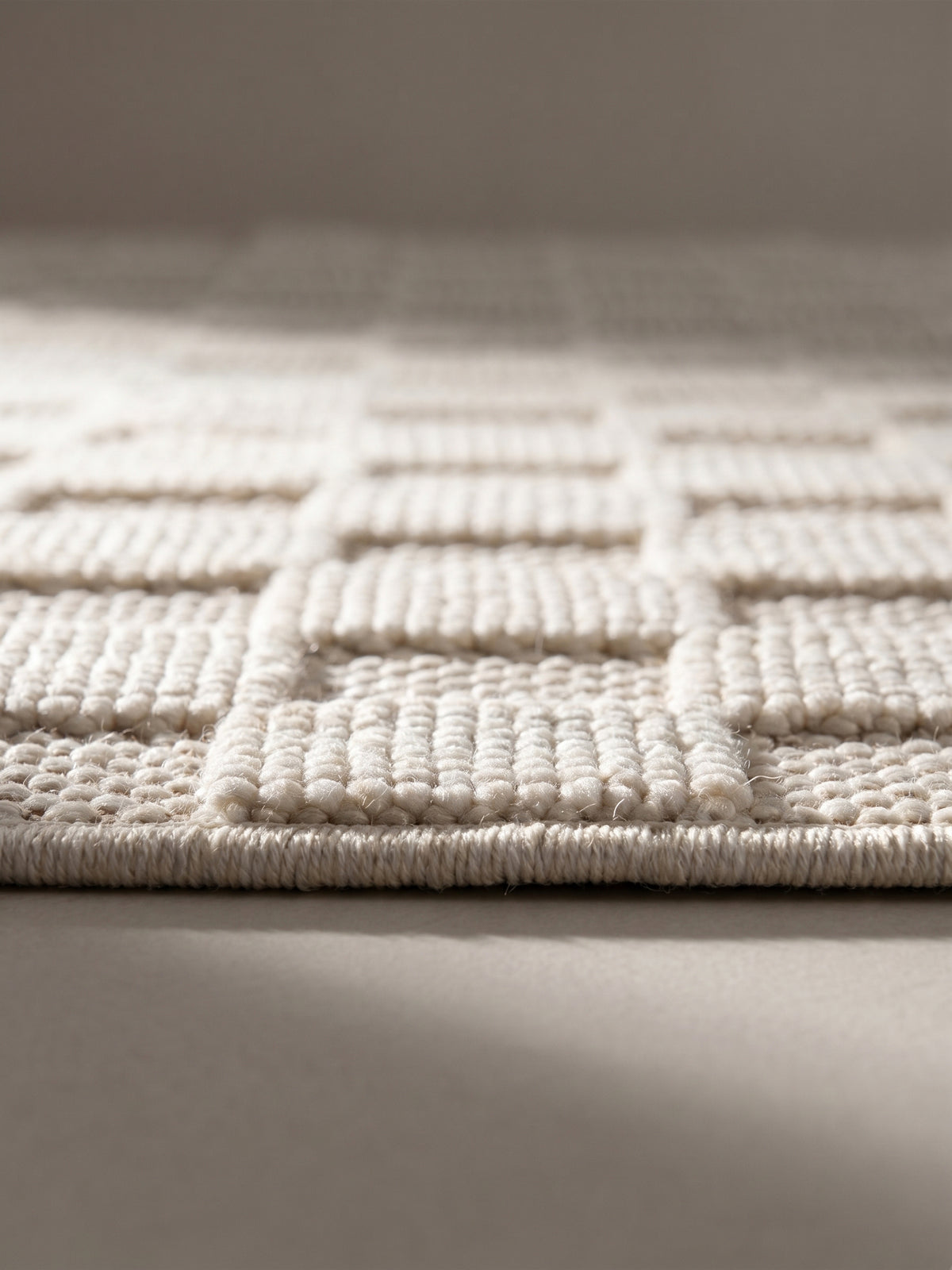 Teppich Creme rund Florhöhe Profil_