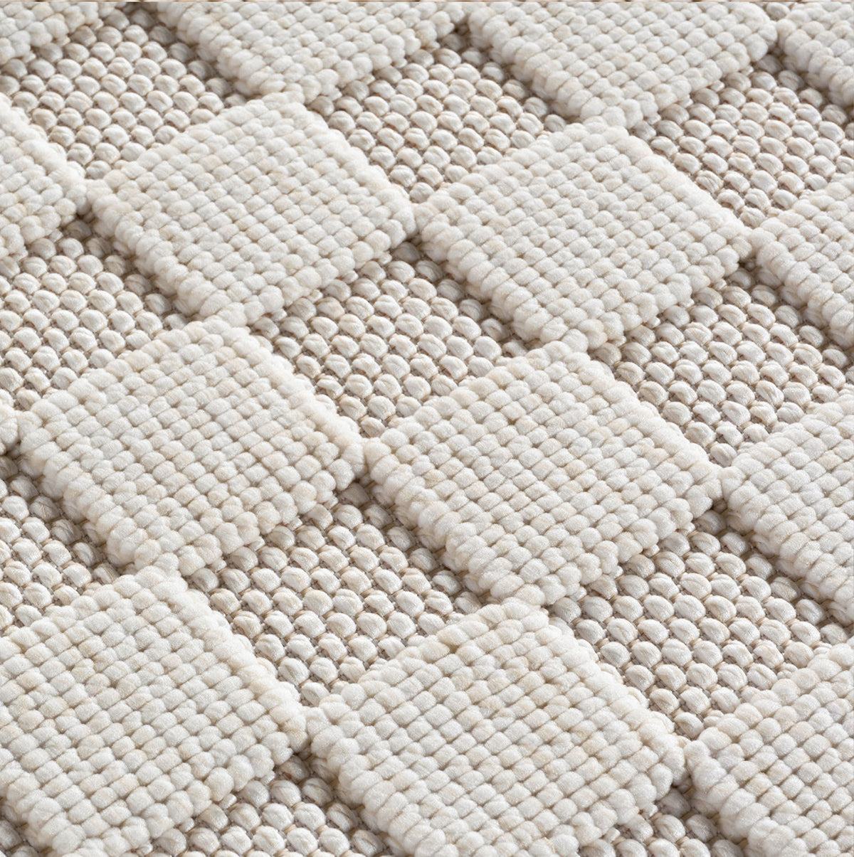 Teppich Creme Unicolor rund Polyester Interieur Wohnaccessoire Unicolor BERNINA Dekor_