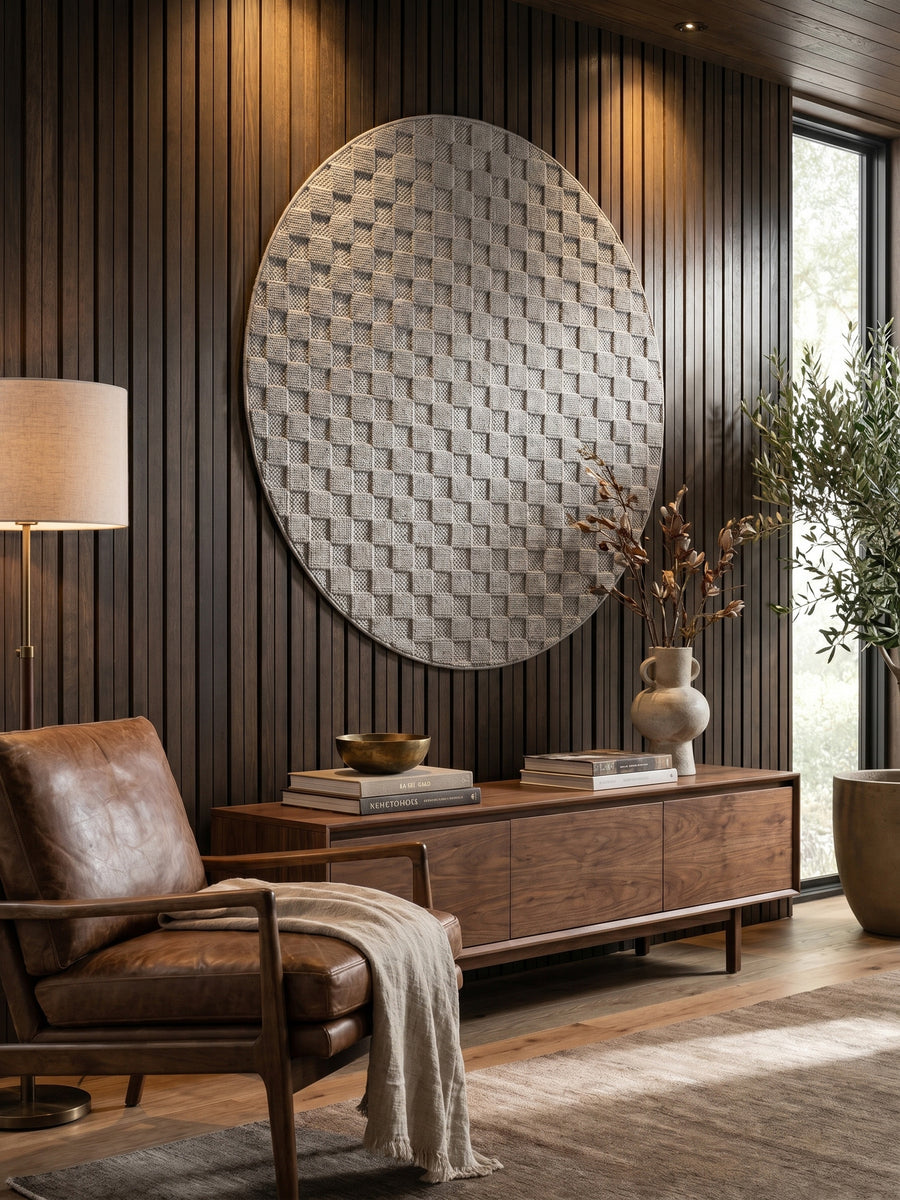 Teppich Silber rund Wandteppich Wanddeko_