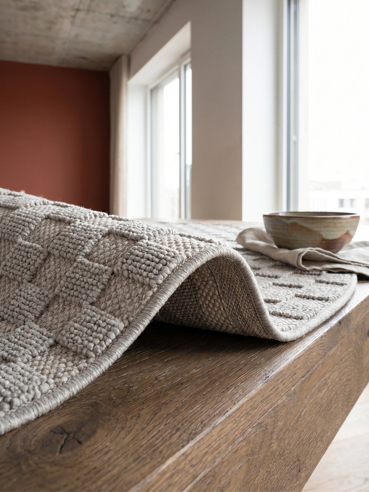 Teppich Silber rund Wohnaccessoire Deko_