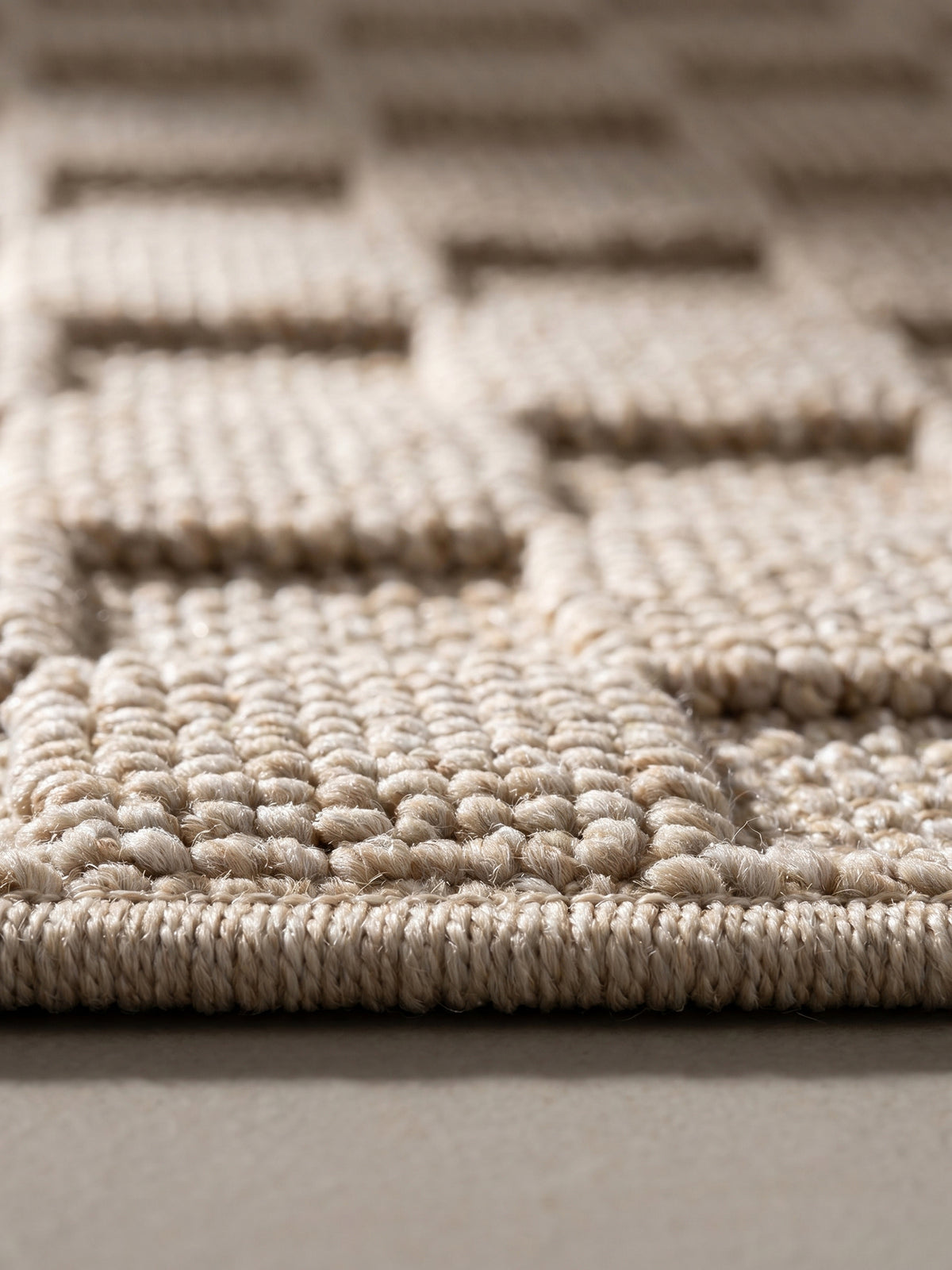 Teppich Beige rund Florhöhe Profil_