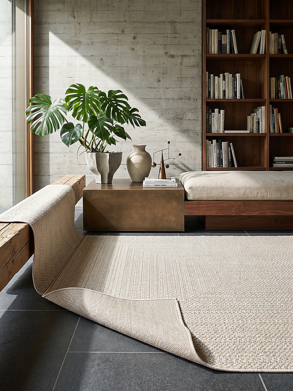 Teppich Creme rechteckig Editorial Styling_