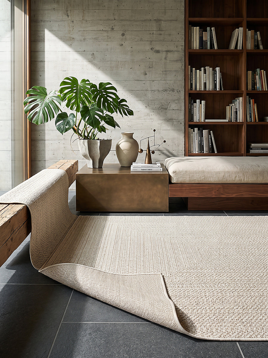 Teppich Creme rechteckig Editorial Styling_