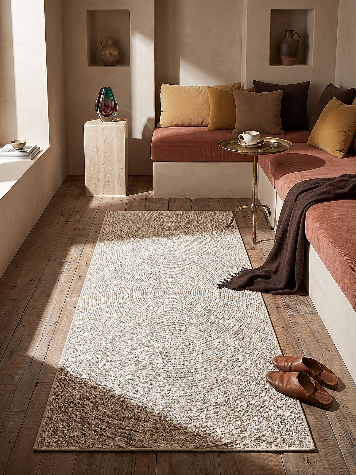 Teppich Creme Textur Nahaufnahme_