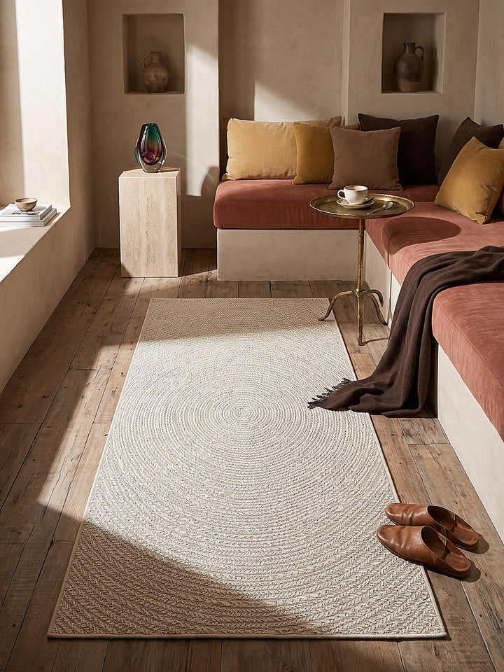 Teppich Creme Textur Nahaufnahme_