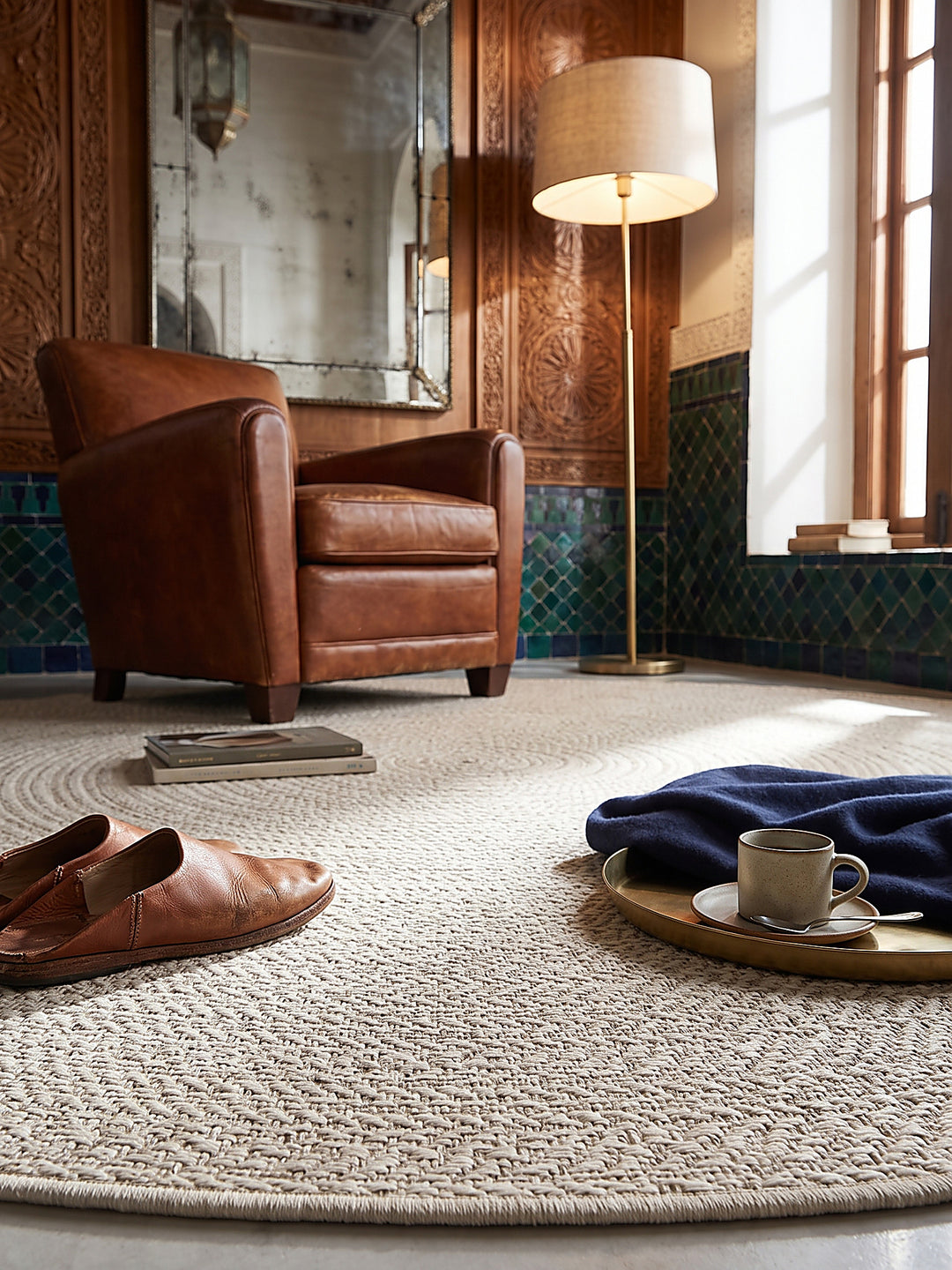 Teppich Creme Textur Nahaufnahme_