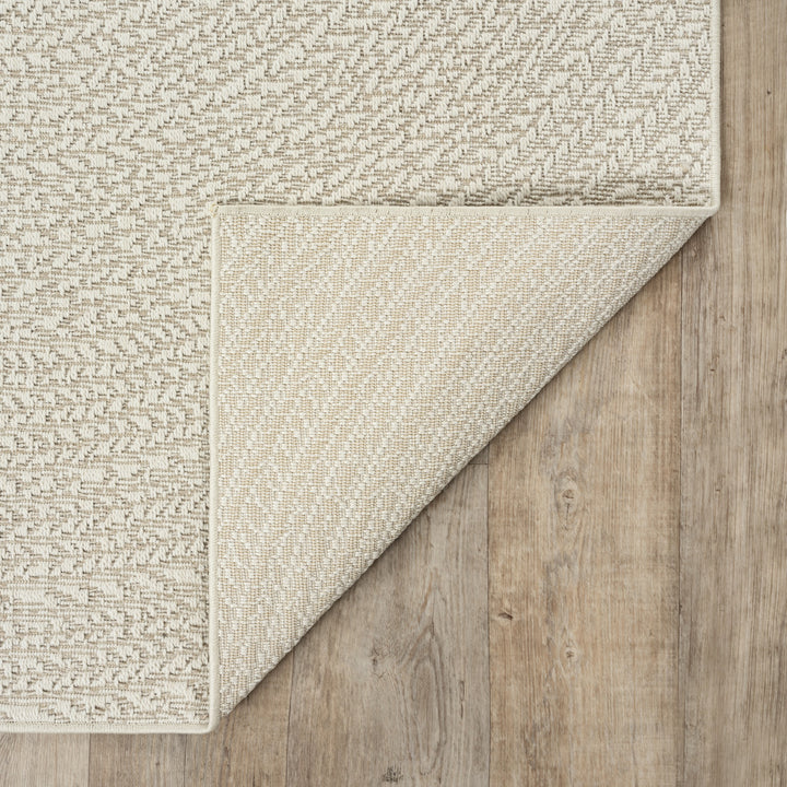 Teppich Creme Abstrakt rund Polypropylen Wohnzimmer Schlafzimmer Flur Natural Living CORDEV_