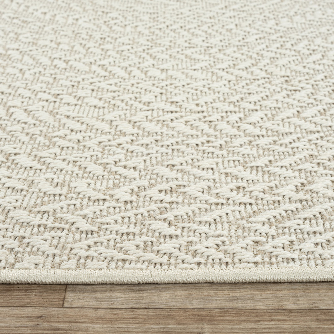 Teppich Creme Abstrakt rund Polypropylen Raumgestaltung Inneneinrichtung Natural Living CORDEV_
