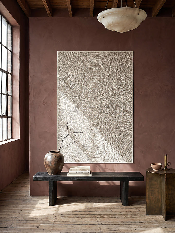 Teppich Creme als Wandteppich_