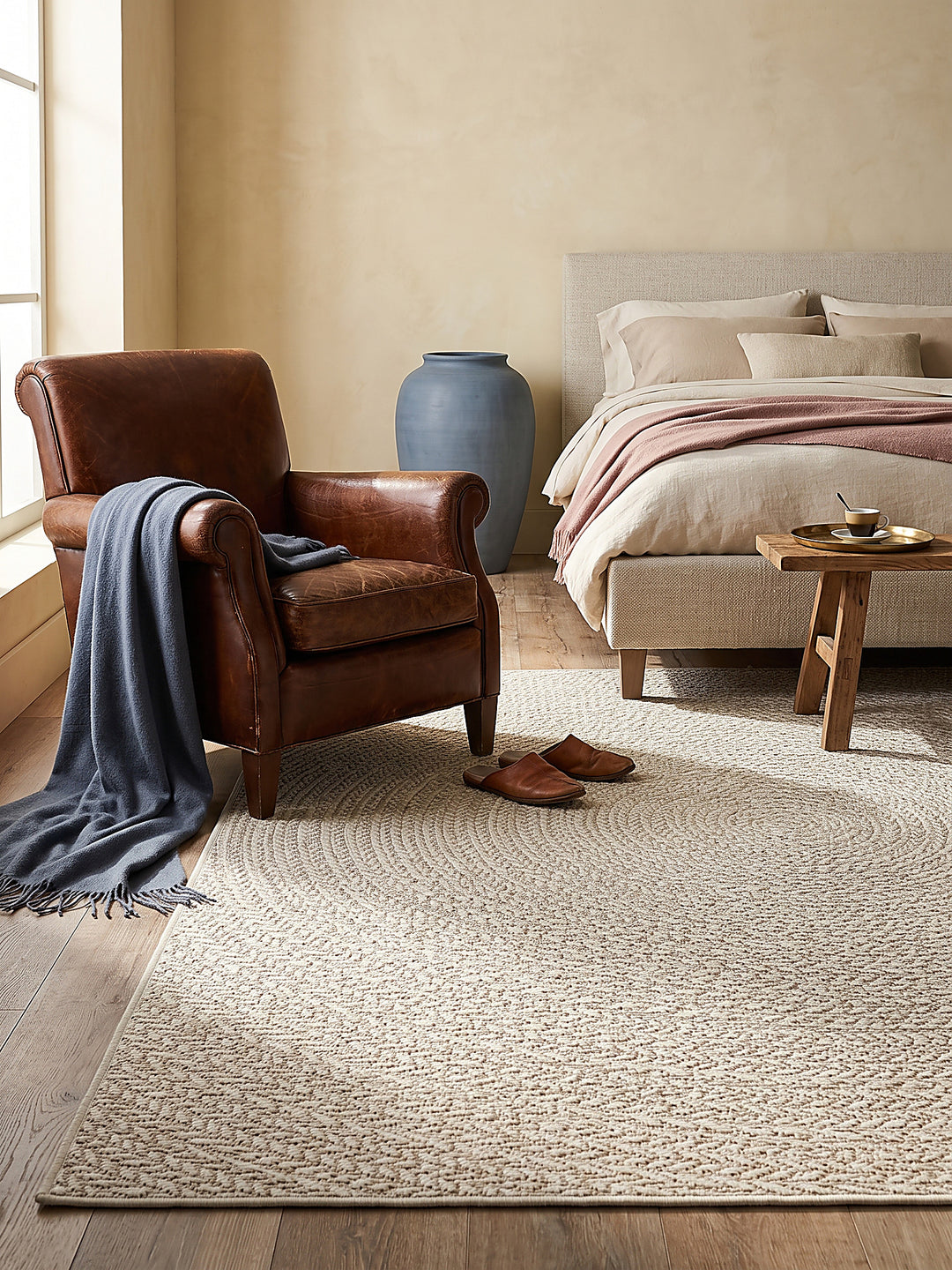 Teppich Creme Textur Nahaufnahme_