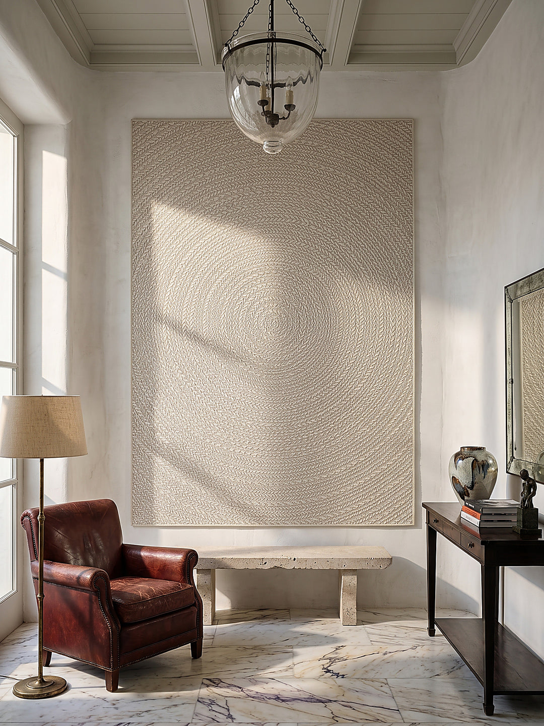 Teppich Creme als Wandteppich_