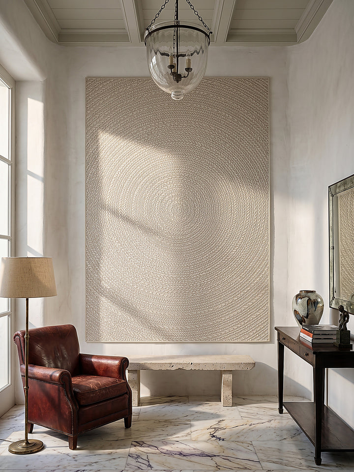 Teppich Creme als Wandteppich_