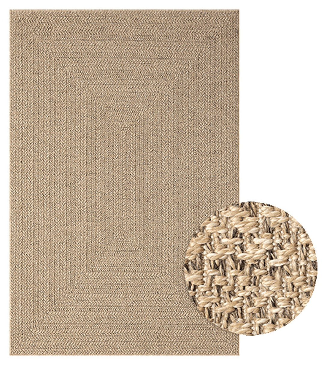Teppich Natur Bordüre rechteckig Polypropylen Designteppich Kollektion CORDEV Wohnraum 120x170_