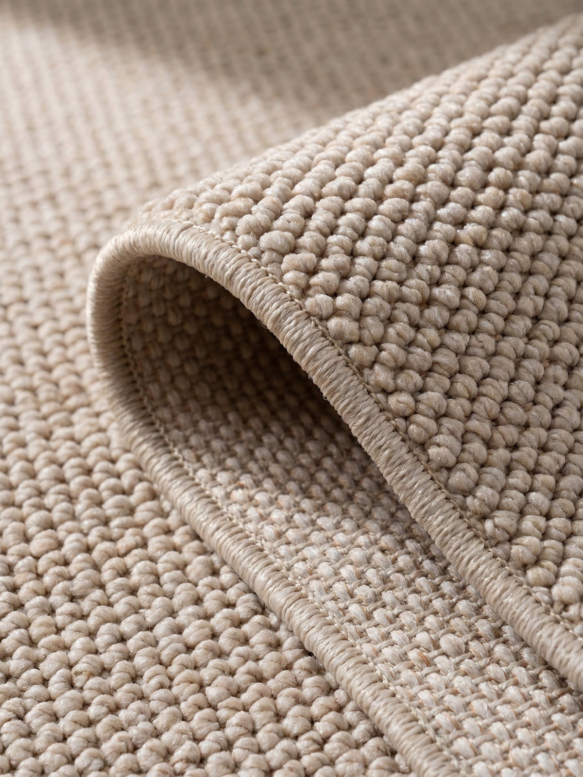 Teppich Beige Läufer Kante Rückseite