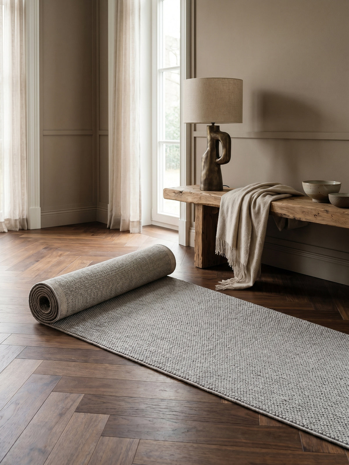 Teppich Silber Läufer Wohnaccessoire Deko_