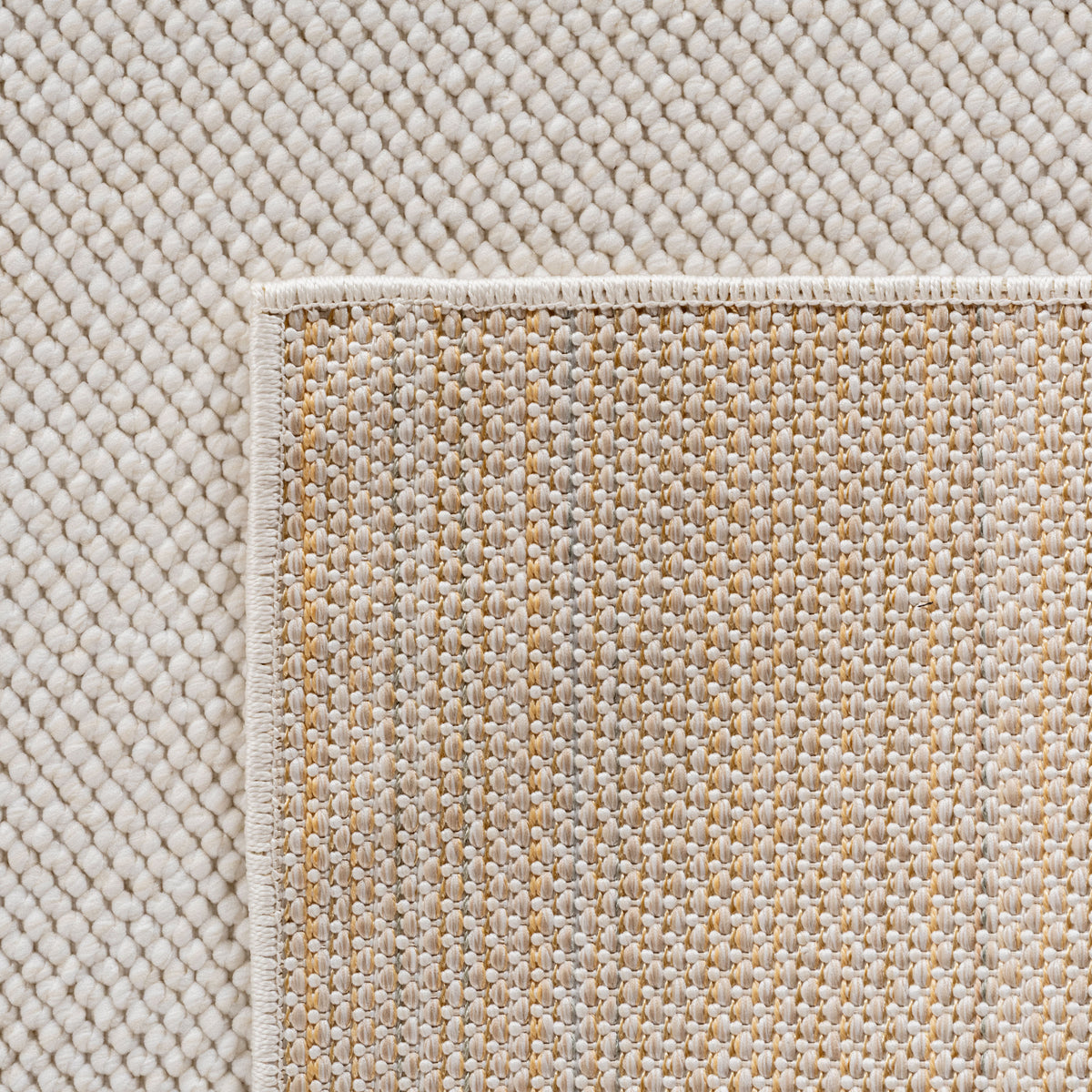 Teppich Creme Unicolor rund Polyester Designteppich Kollektion BERNINA Wohnraum_