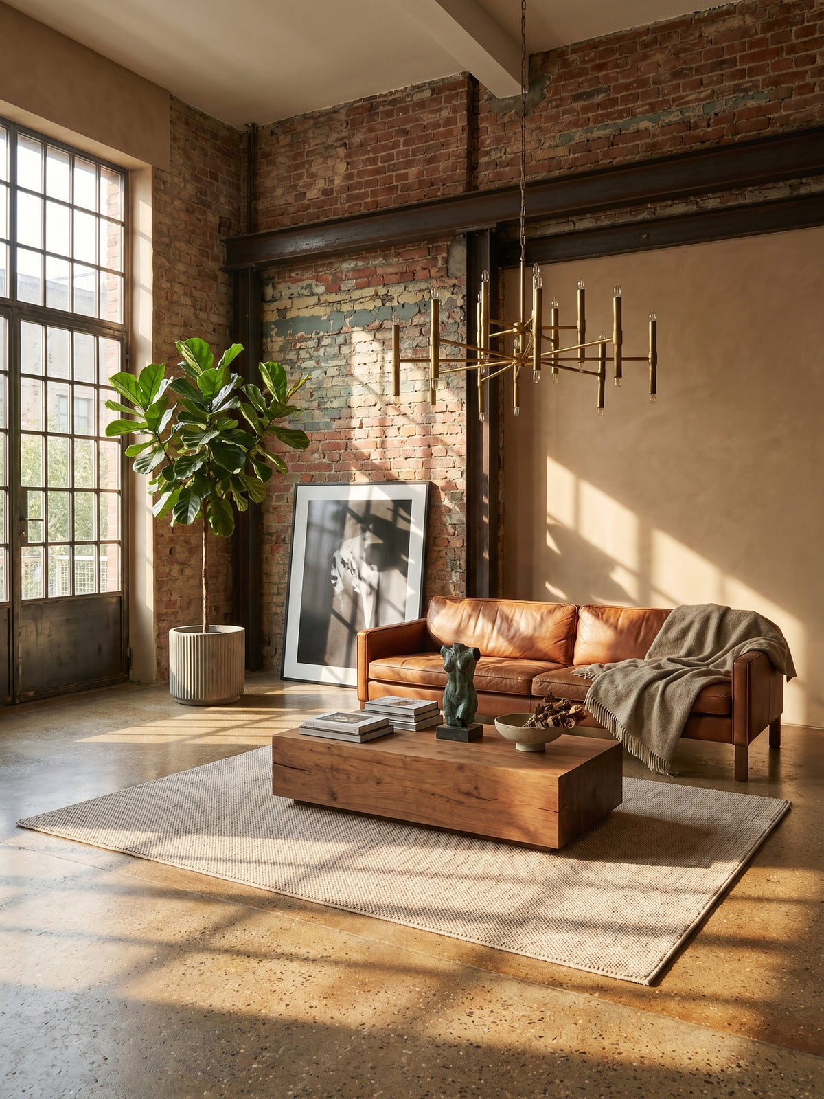 Teppich Beige rechteckig im Wohnzimmer_