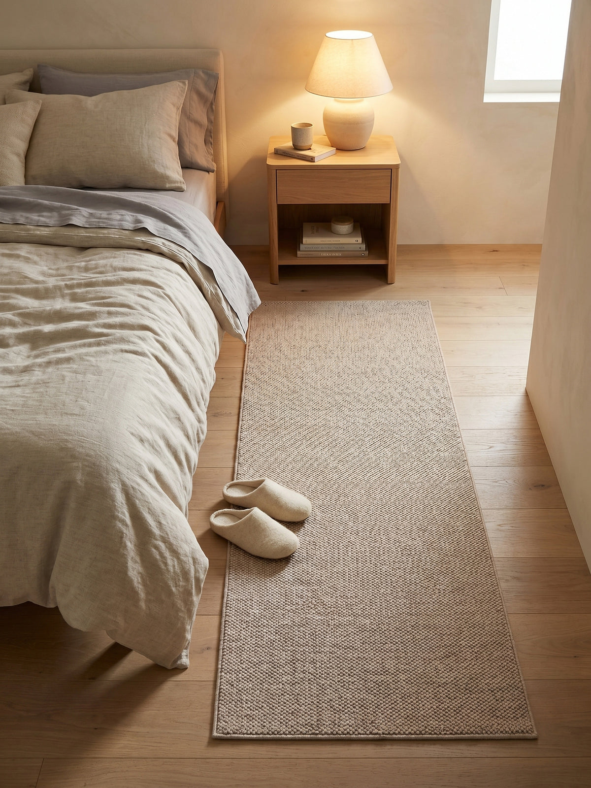 Teppich Beige Läufer Wohnidee gemütlich_