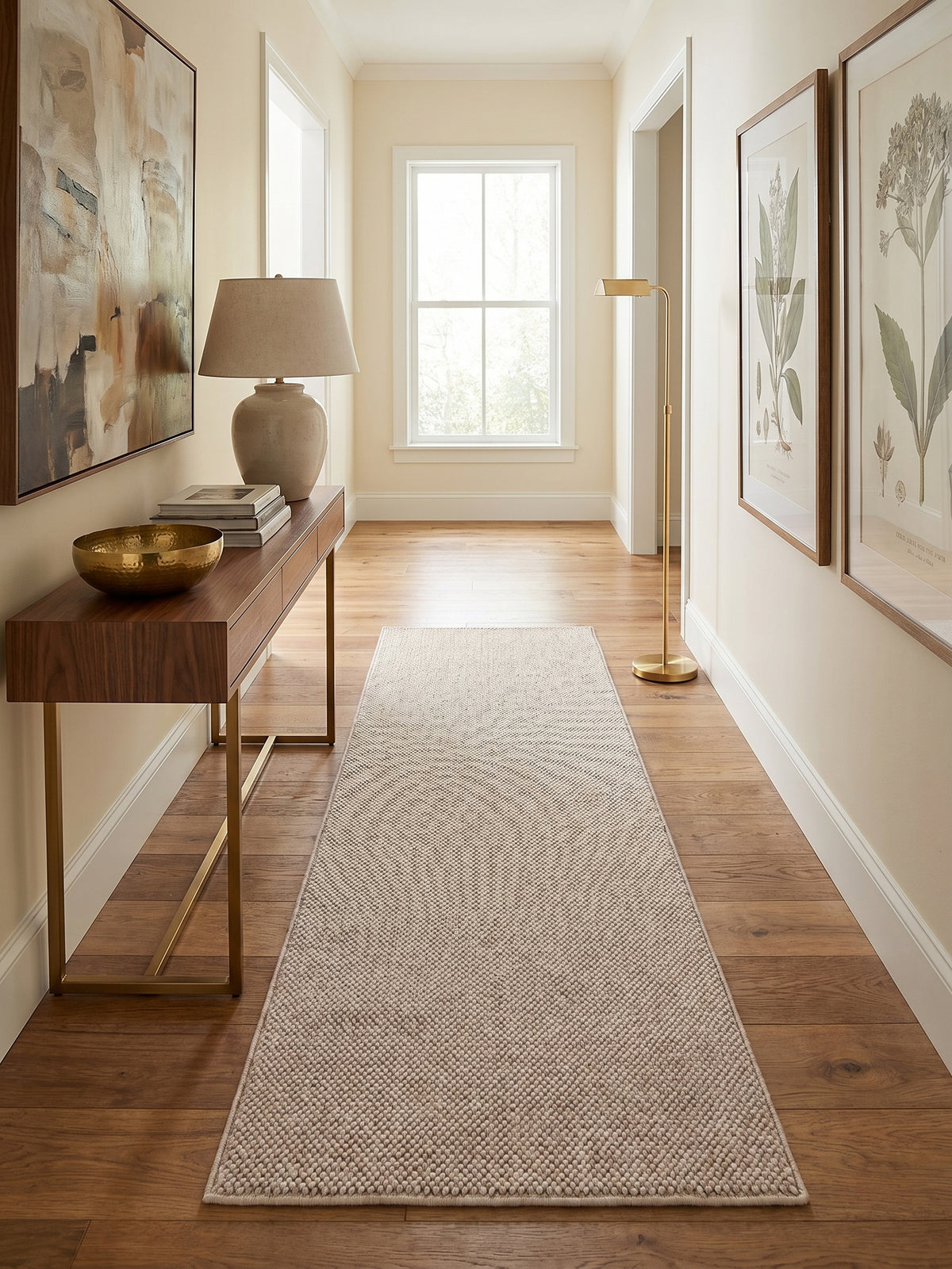 Teppich Beige Läufer Florhöhe Profil_