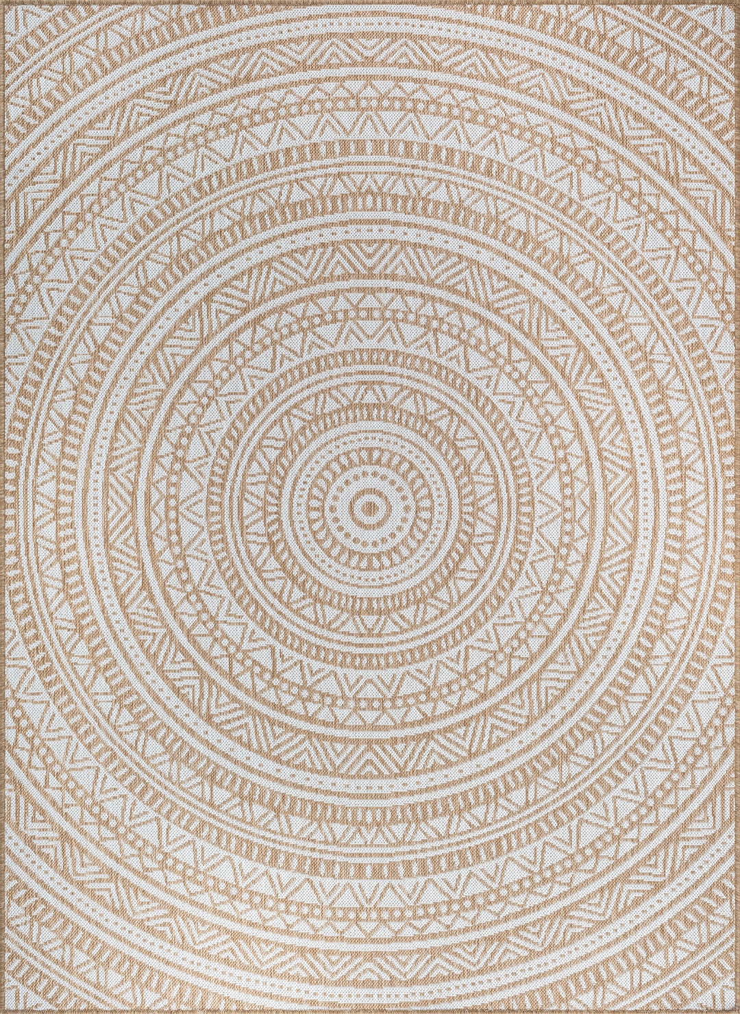 Teppich Natur Orientalisch rund Polypropylen BORNO 160x160 Kollektion Design Muster_