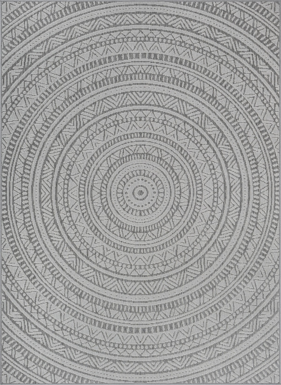 Teppich Anthrazit Orientalisch rund Polypropylen BORNO 160x160 Kollektion Design Muster_