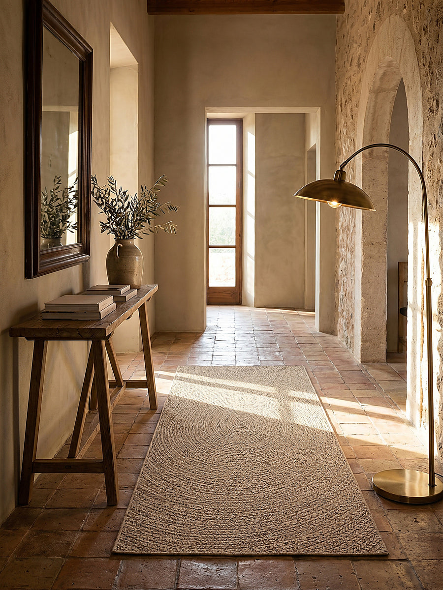 Teppich Natur Läufer im modernen Wohnzimmer_