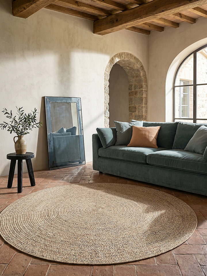 Teppich Natur rund Editorial Styling_