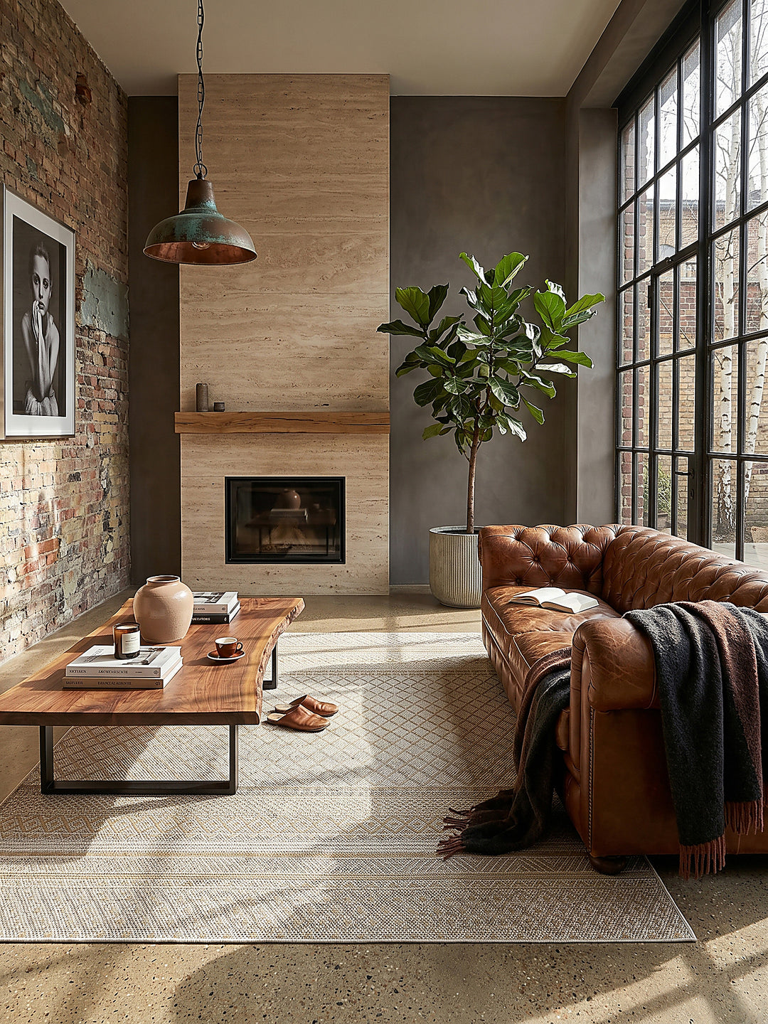 Teppich Beige rechteckig im modernen Wohnzimmer_