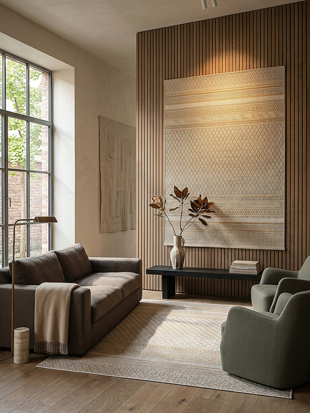 Teppich Beige als Wandteppich_