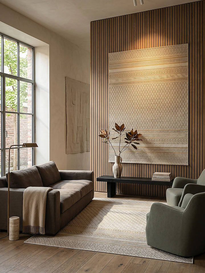 Teppich Beige als Wandteppich_