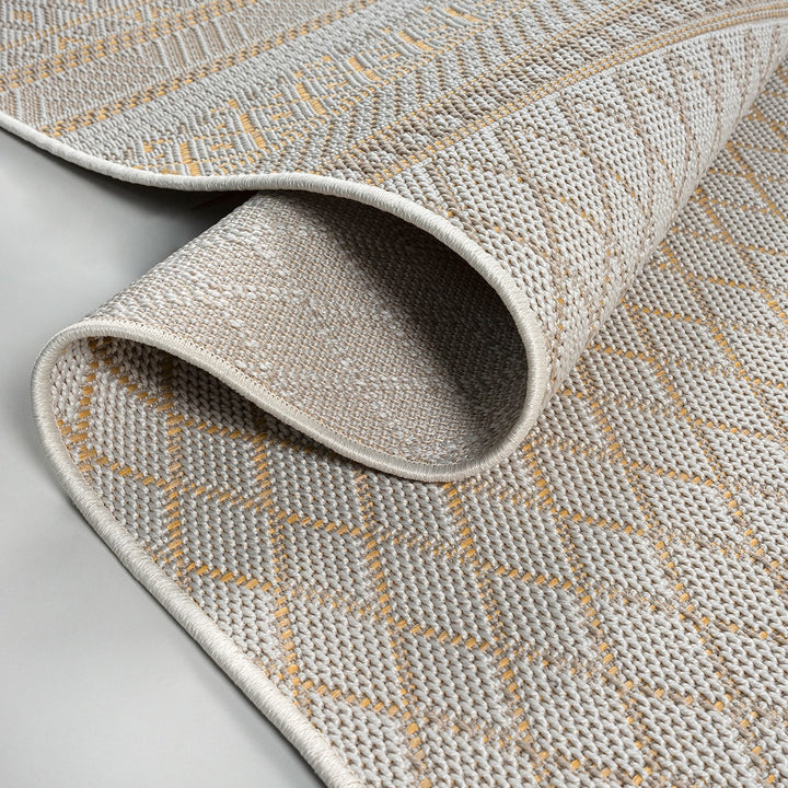 Beige Flachgewebeteppich berber als Blickfang der Raumgestaltung ESERA Serie_