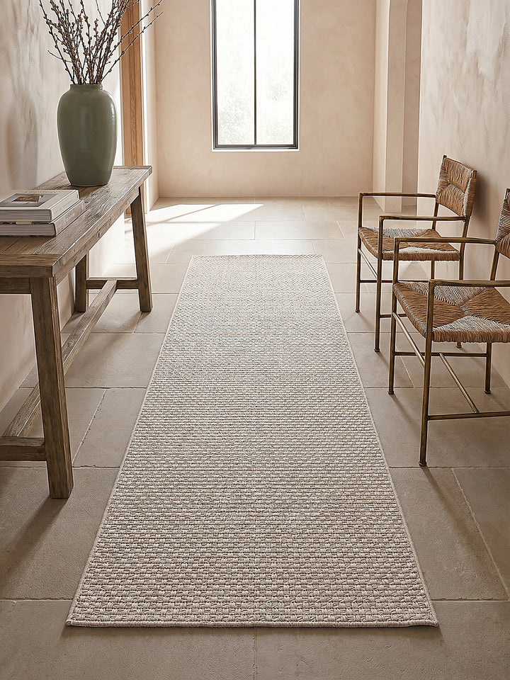 Teppich Beige Läufer Draufsicht_
